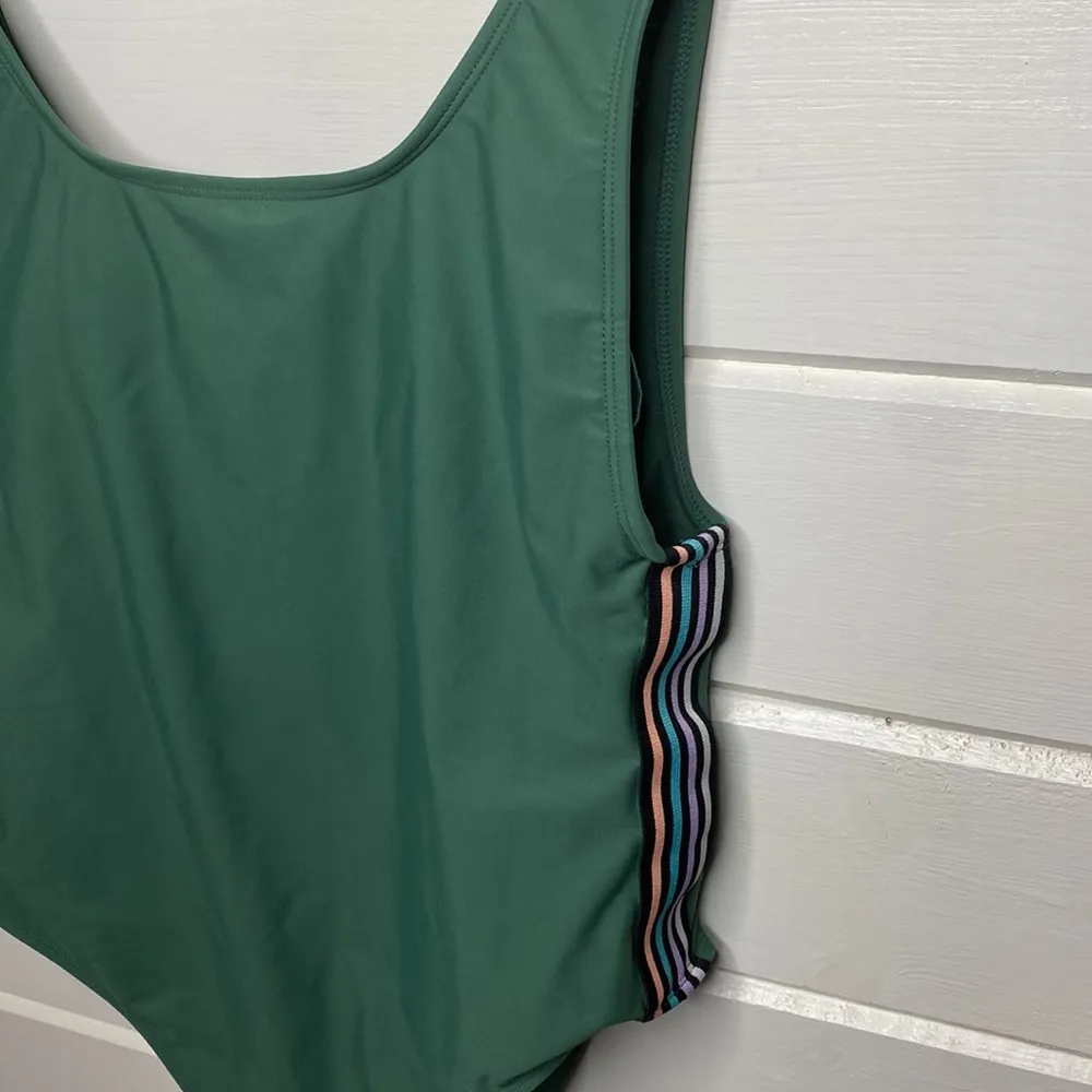 Xhilaration green side stripe one piece bathing suit - Image 4