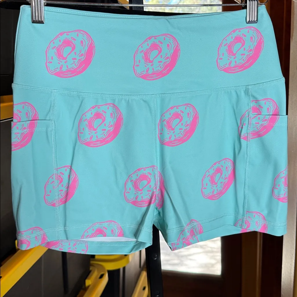 NWOT Amazon Essentials Aqua Blue Pink Donut High - Image 4