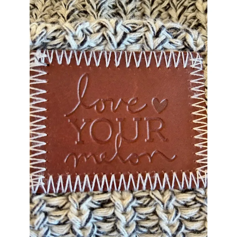 Love Your Melon USA Knit Beanie – 100% Cotton Marled Black/White - Image 3