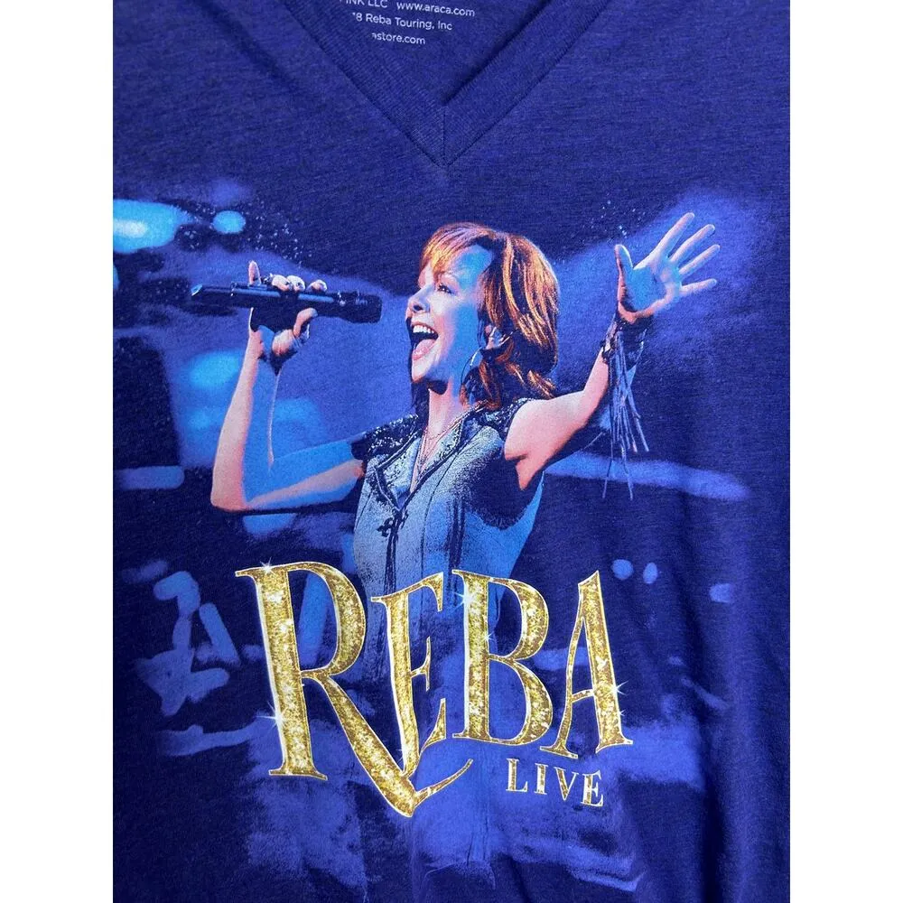 Reba McEntire Band Tee Size Large Fitted V Neck Women Concert Country - Image 2