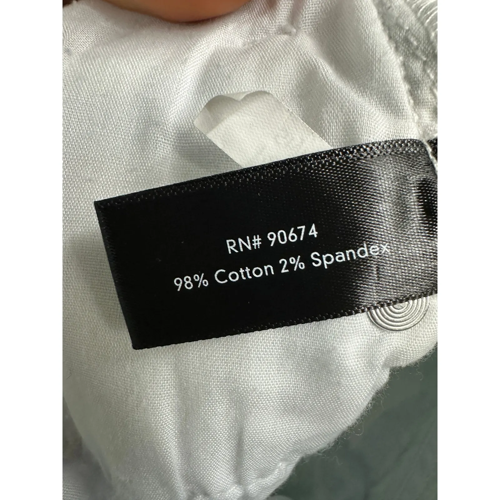 Boston Proper Denim Pants Women 10 Abstract Geometric Retro High Waisted White - Image 7