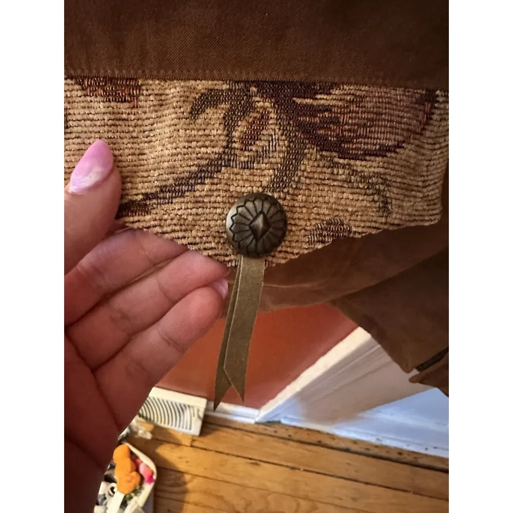 Susan Graver Vintage Womens Brown Full Zip Flap Pocket Faux Suede Western Jacket - Image 15