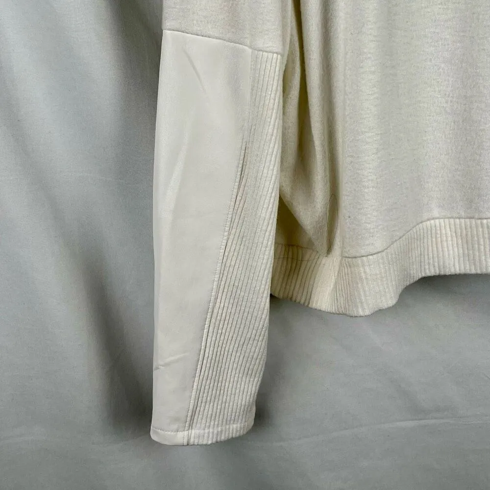 Express Dolman Faux Leather Accent Sleeve Sweater XL - Image 3