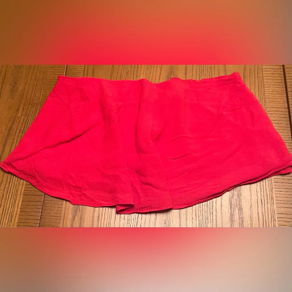 Free People Gia Red Crepe Strapless Flounce Top & Wide Leg Pants Set Size‎ Small - Image 13