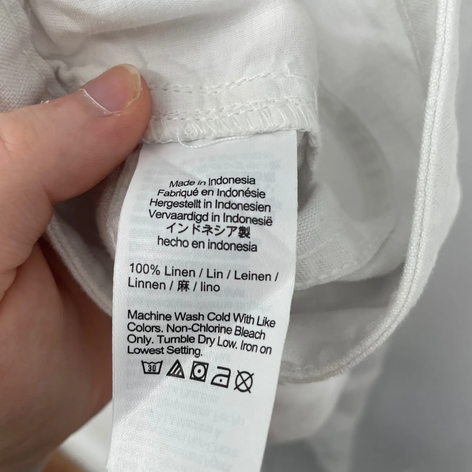 Madewell The Zoe Relaxed Wide Leg Linen Pants White Size 12 - Image 9