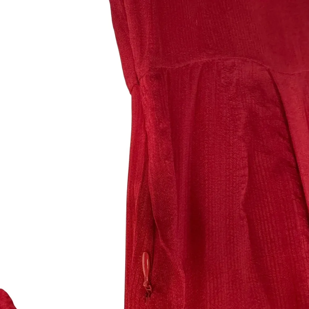 & Other Stories Frill Hem Red Long Sleeve Dress - Image 9