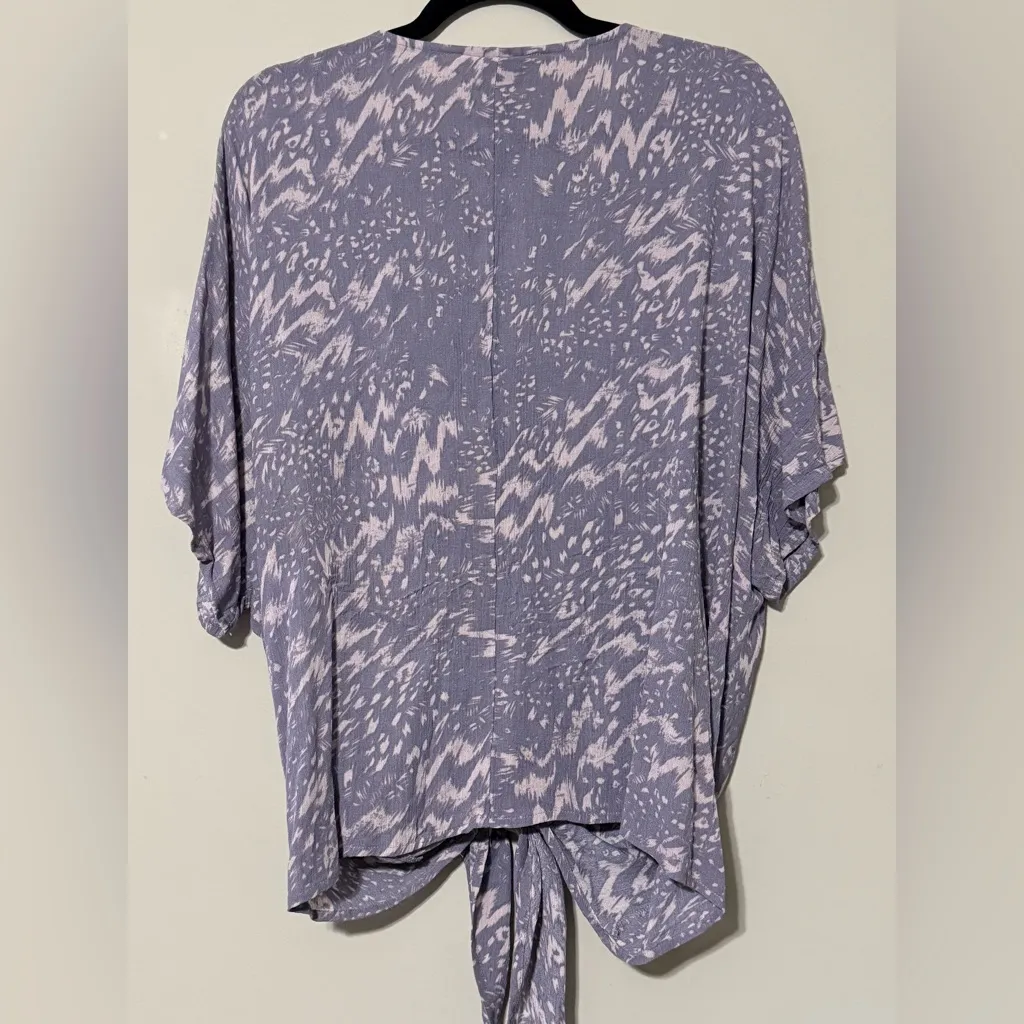 Daytrip small Buckle woven front tie kimono short sleeve mauve dolman sleeve new - Image 11