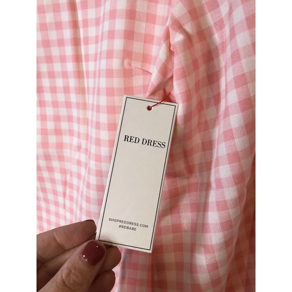 Pink Gingham Lace Girly Feminine Cottagecore Preppy Dress - Image 64