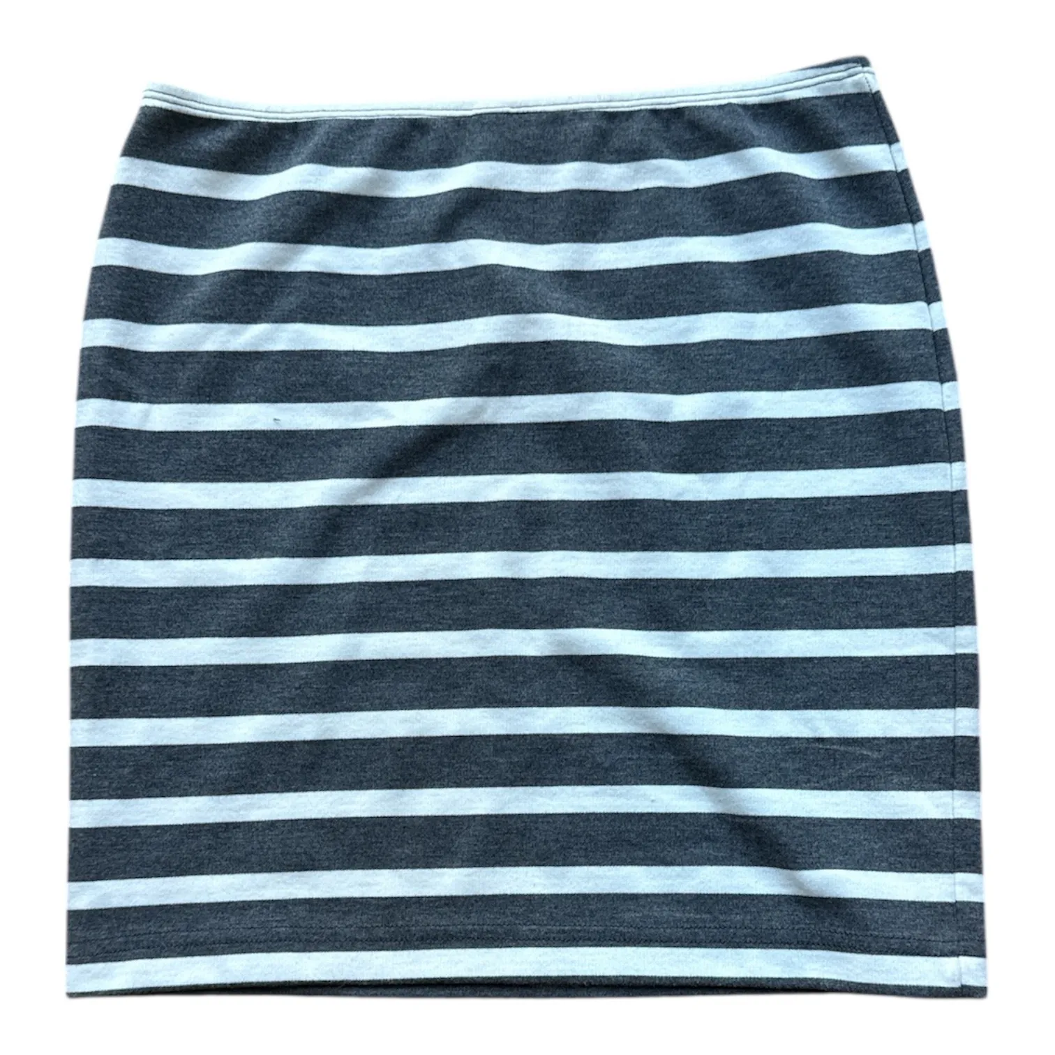 American Apparel Striped Pencil Skirt Gray White Size L Made in USA - Image 2
