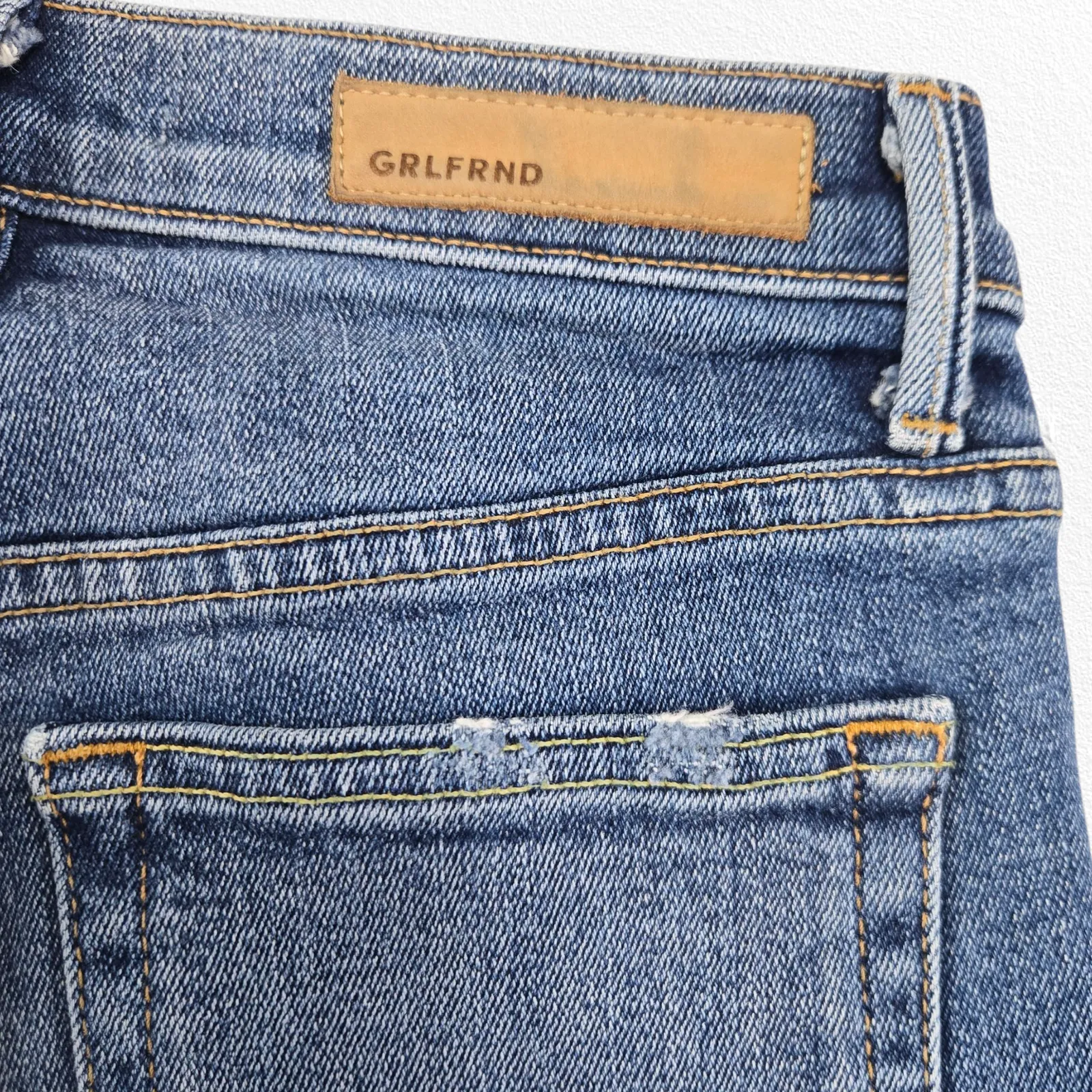 GRLFRND Karolina High-Rise Straight Jeans Groovy Situation Size 25 Made in USA - Image 9