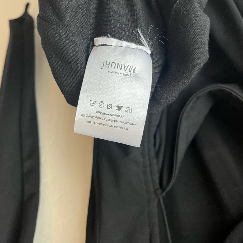 NEW Manuri Dress Black Ruched Cut Out Turtleneck Long Sleeve Mini Dress‎ Size XS - Image 11