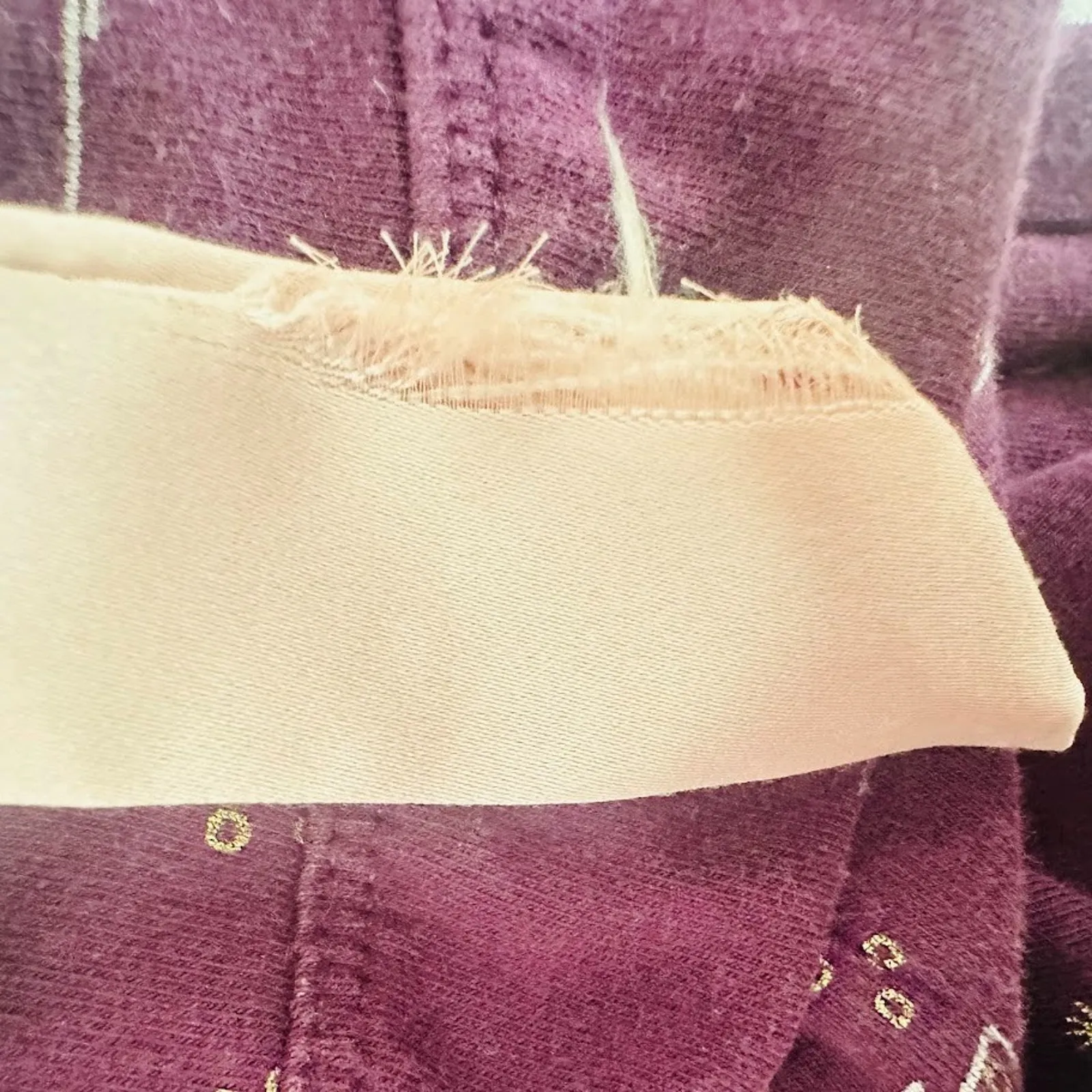 Soma Pajama Pants Size XS Ribbon Drawstring Lounge Purple Wine Champagne Fun - Image 6