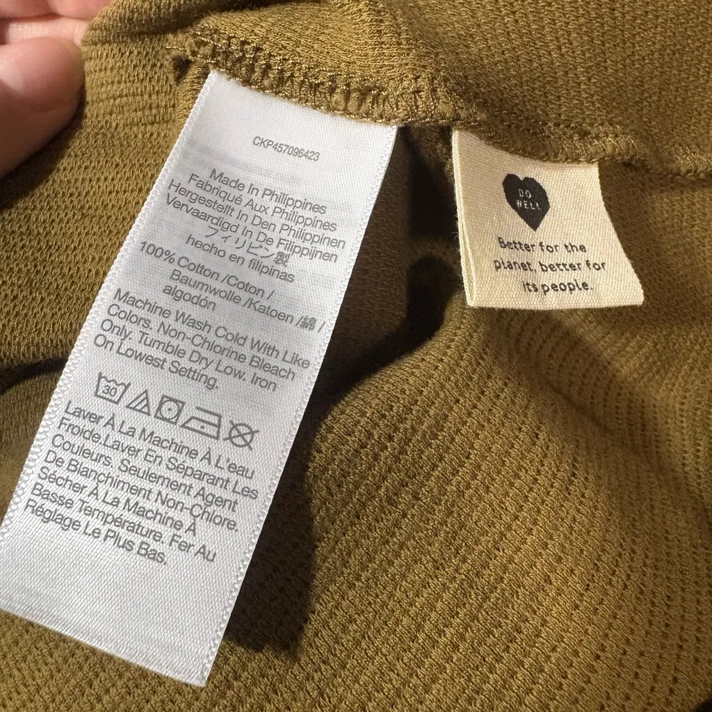 MADEWELL Texture and Thread Olive Balloon Sleeve Dress - Image 6