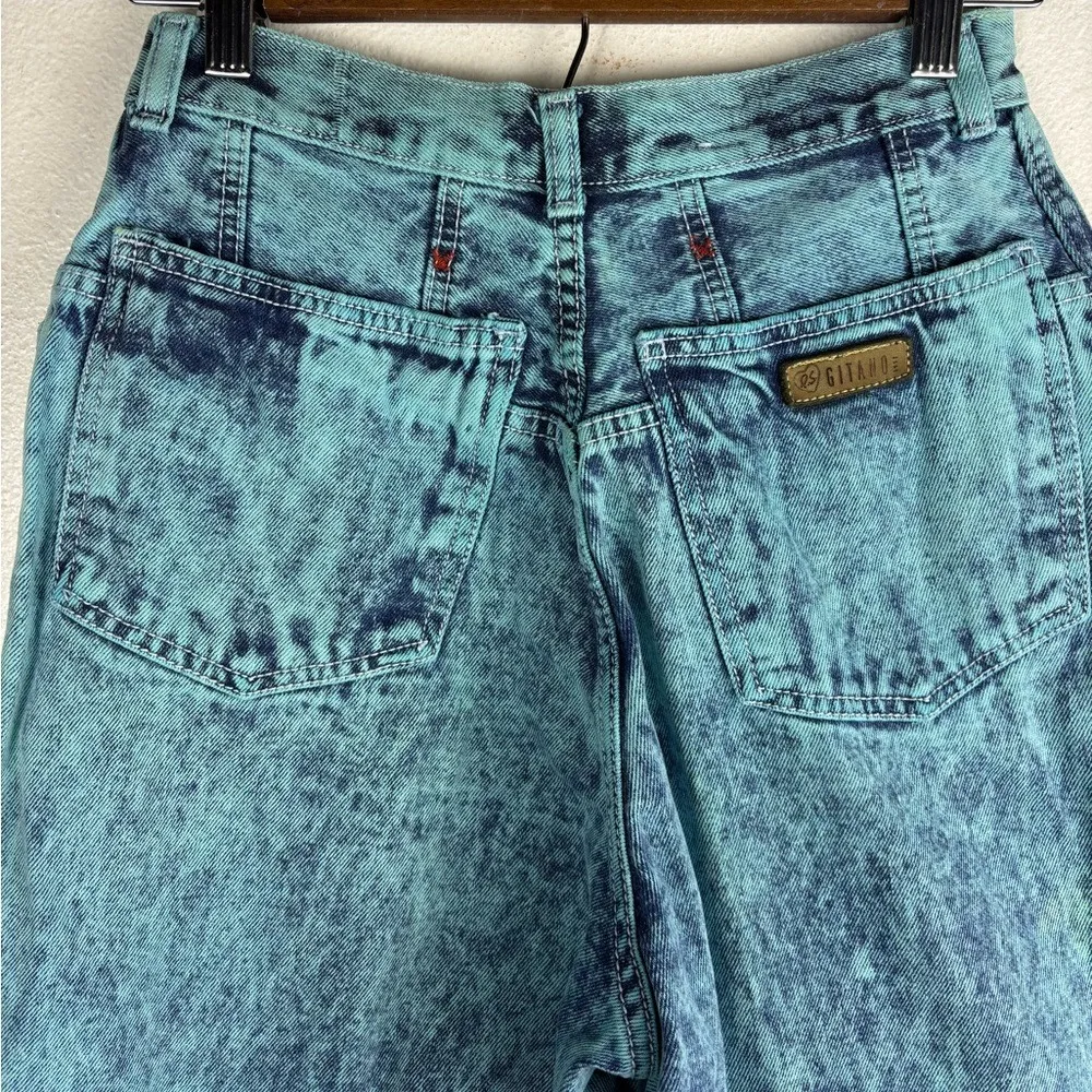Gitano Vintage Women's 14‎ Short Blue Teal Denim Jeans High Rise Straight - Image 9
