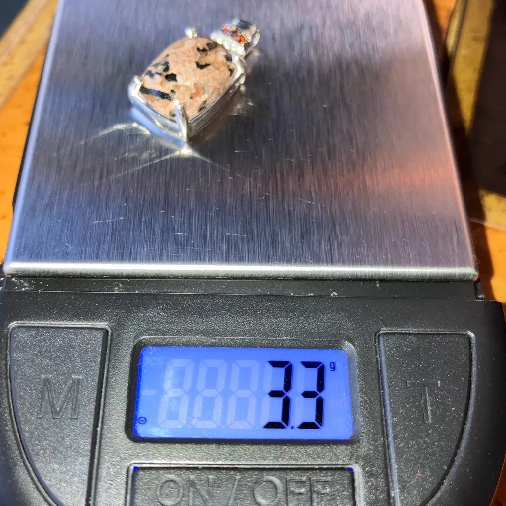 Natural Yooperlite Red Garnet Necklace Silver - Image 6