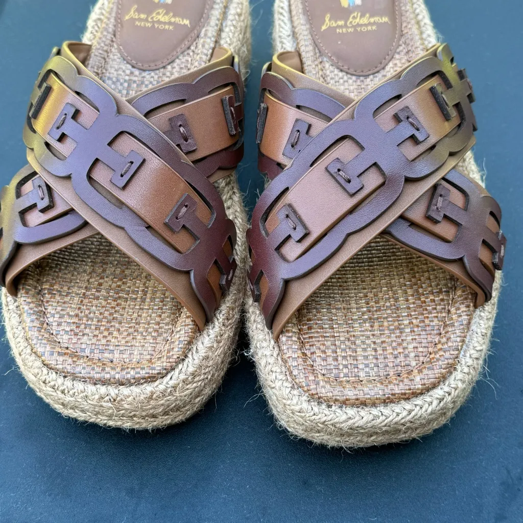 Sam Edelman Women's Pria Slip On Crisscross Espadrille Platform Sandals - Image 7