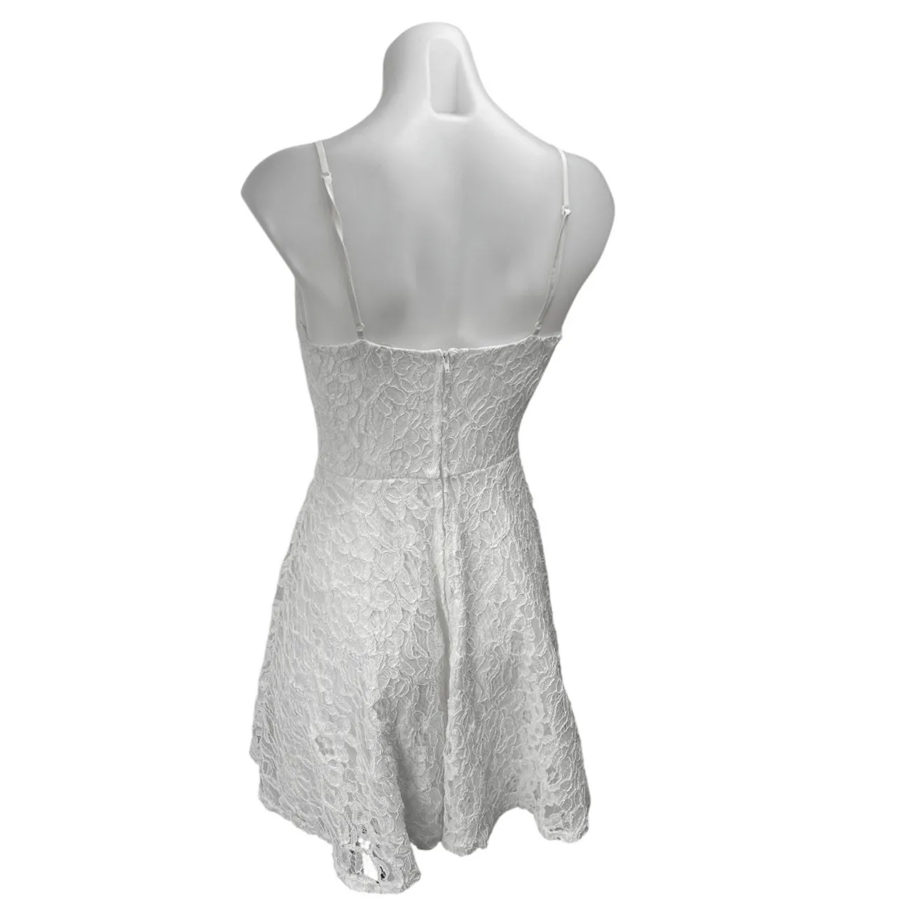 ROWA White Sleeveless Lace Embroidered V Neck Fit & Flare Mini Dress Size S - Image 2
