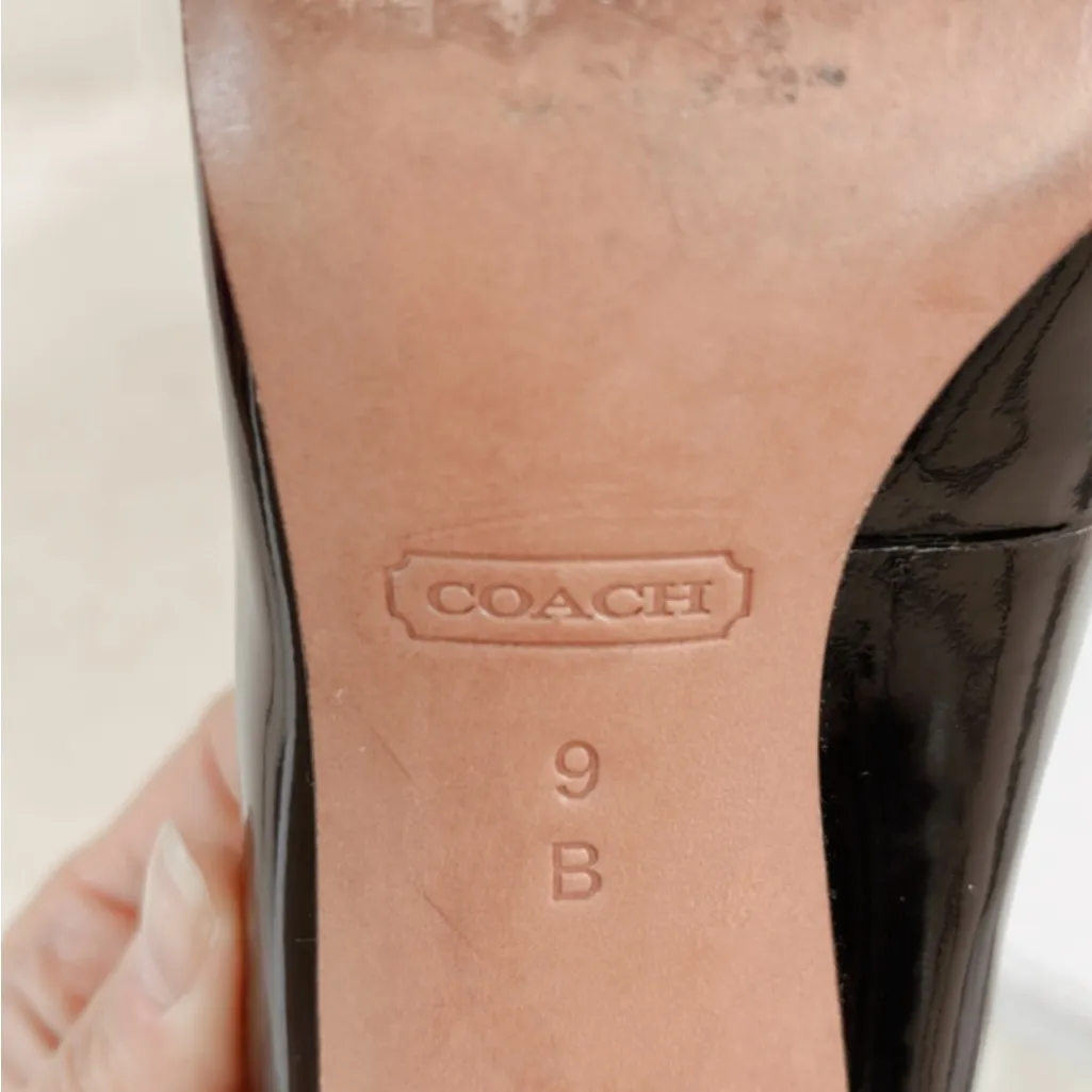 Coach Black Patent Leather Heels - Image 9