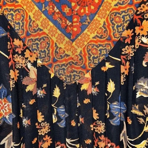 FREE PEOPLE Havana Black Floral Print‎ Sleeveless  Surplice Top EUC Size Small - Image 8