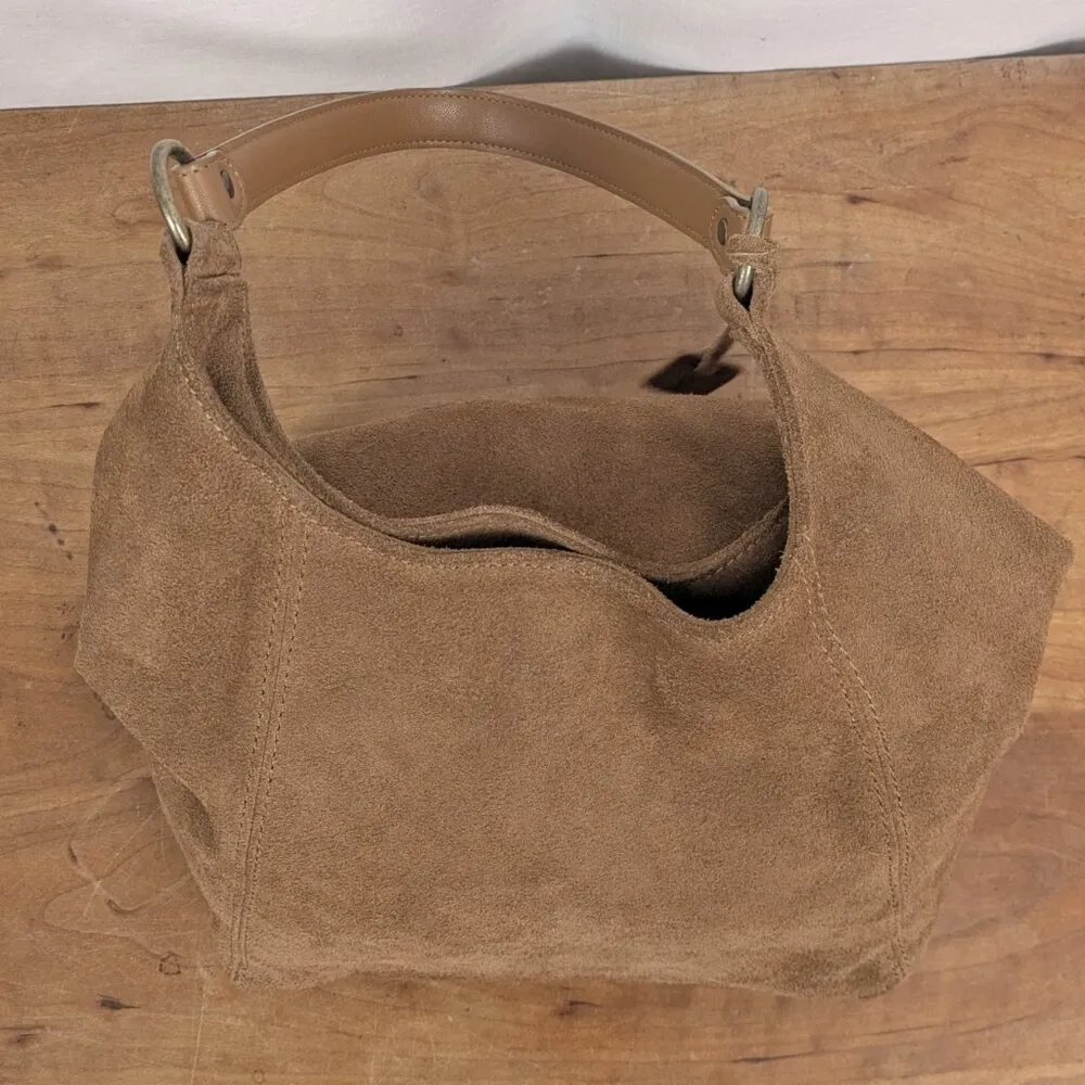 Brown Suede Leather Shoulder Bag Purse - Image 8