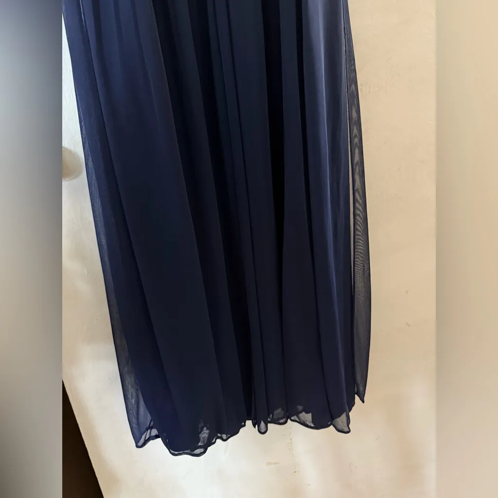 David’s Bridal Navy/Marine Maxi Brides‎ Maid Dress Size 0 - Image 3