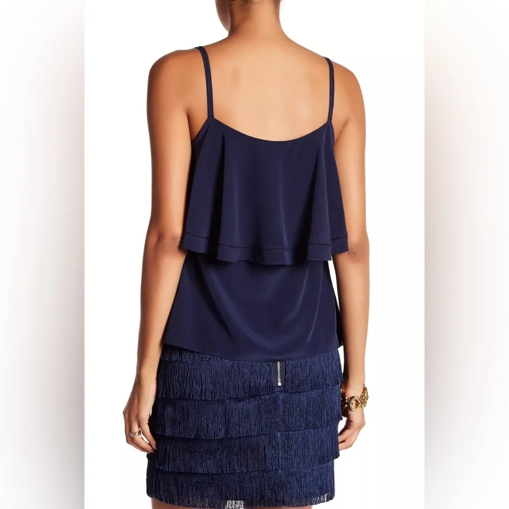 NEW Trina Turk Zazzy Fringe Flapper Mini Skirt in Indigo Blue/Navy - Women’s 4 - Image 2