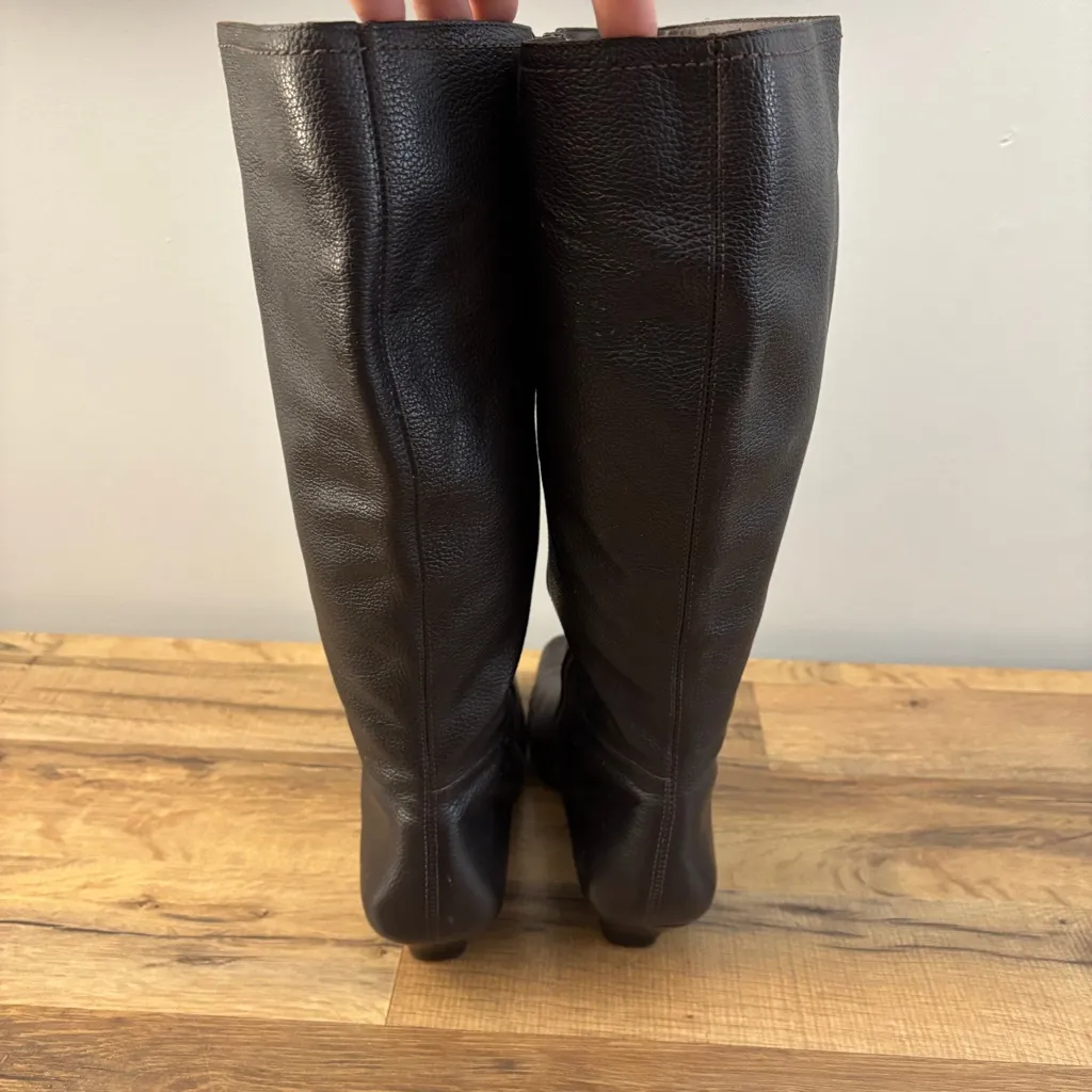 Eddie Bauer Italian Leather Zip Knee High Boots Wide Calf - Image 7