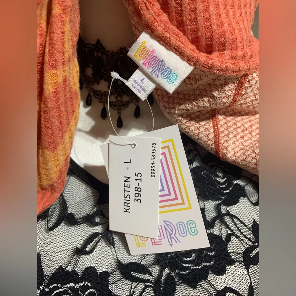 LuLaRoe  Kristen Coral Orange Cowl Neck Pullover - Image 7