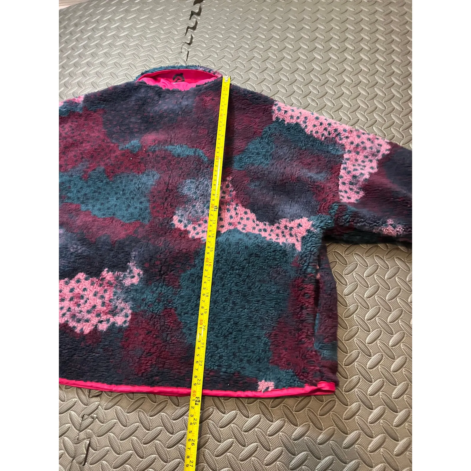 Peloton Sherpa Pink Zip Teddy Fleece‎ Womens Multicolor Jacket Fuzzy Size XL - Image 5