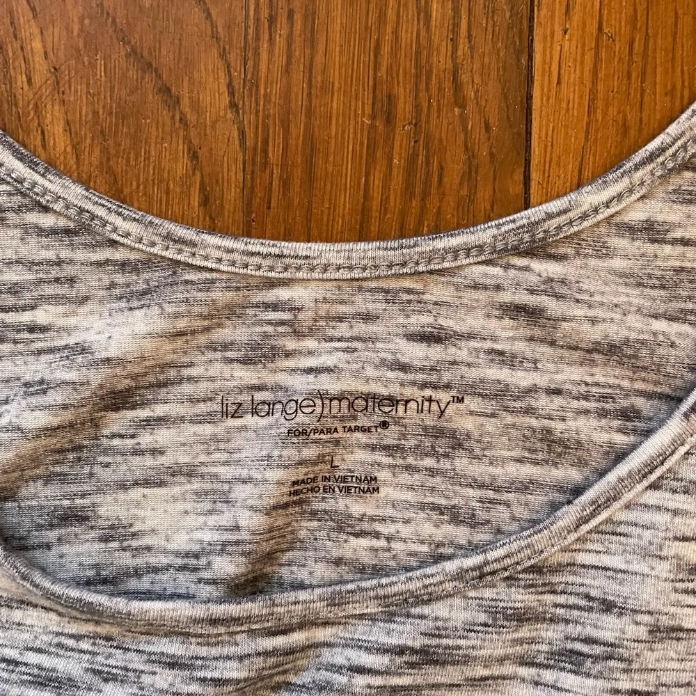 Liz Lange Rushed Sides Heathered Sleeveless Maternity Dress - Image 5