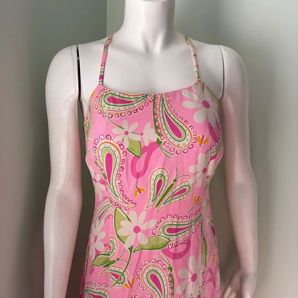 Lilly Pulitzer Dress Vintage Pink Silk Paisley Midi dress size 6 - Image 2