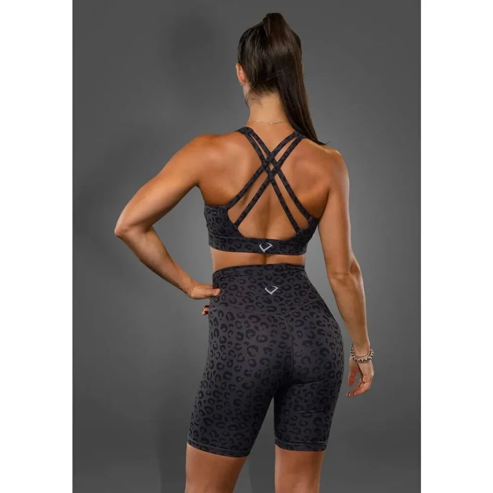 NWT Violate the Dress Code black gray leopard shorts size small - Image 2