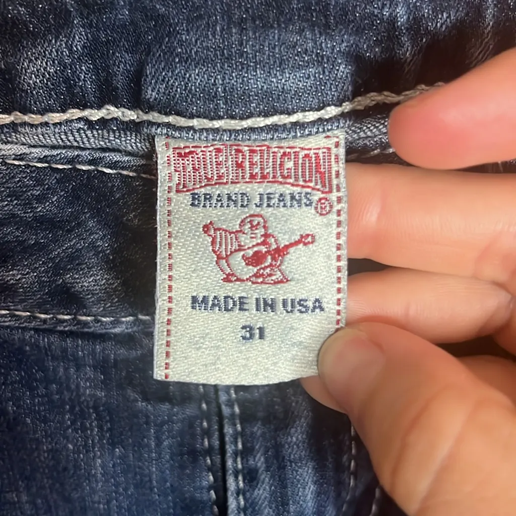 True Religion Low Rise Straight Rainbow Dark Denim Rainbow Jean Y2K Vintage - Image 5