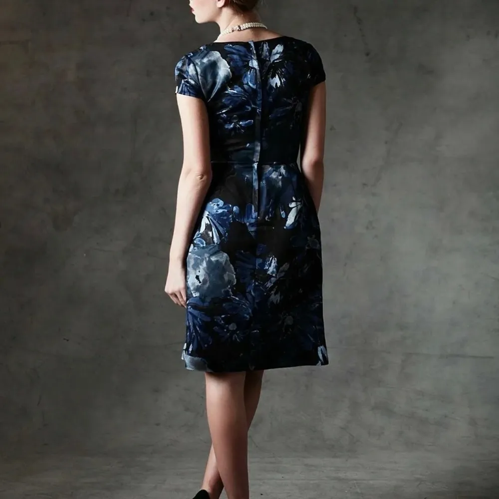 Banana Republic Mad Men Collection Blue Begonia Dress Size 4 - Image 14