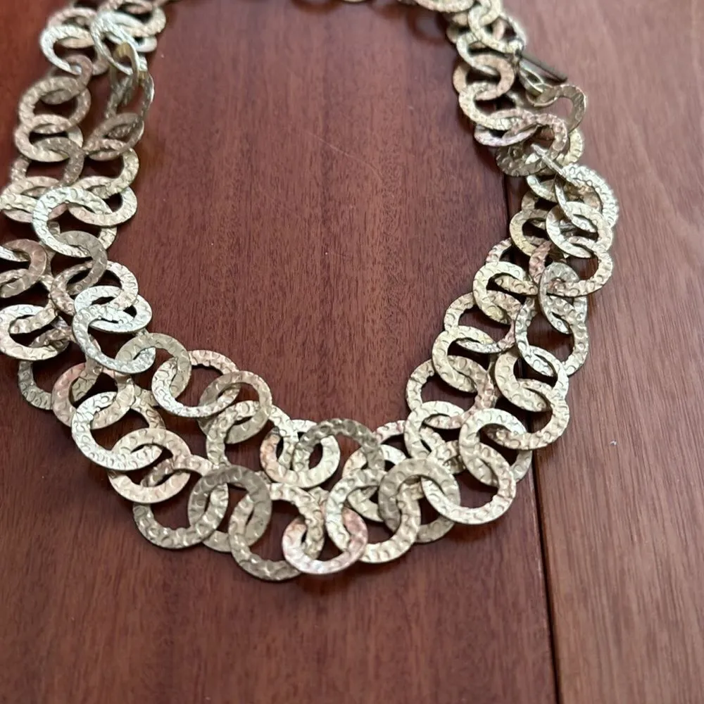 Kristin Davis gold Tone Necklace Rings loops and INC Chain Jewelry - Image 3