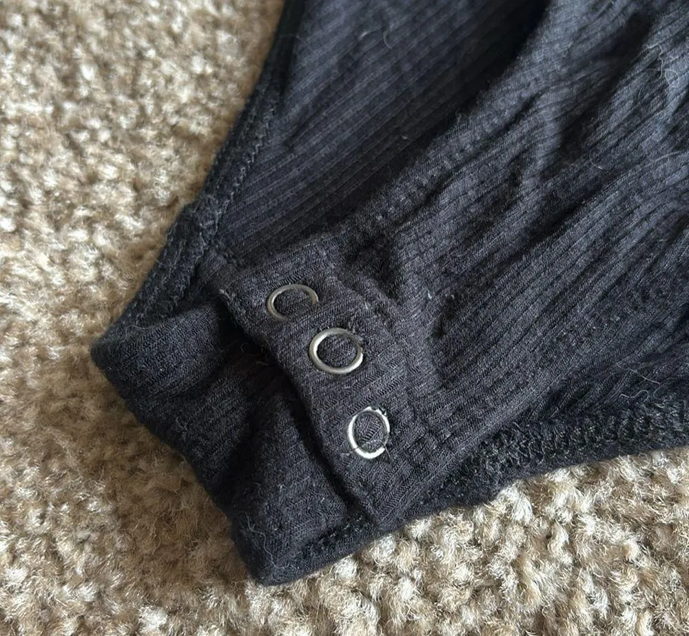 Abercrombie & Fitch Black Ribbed Bodysuit - Image 3