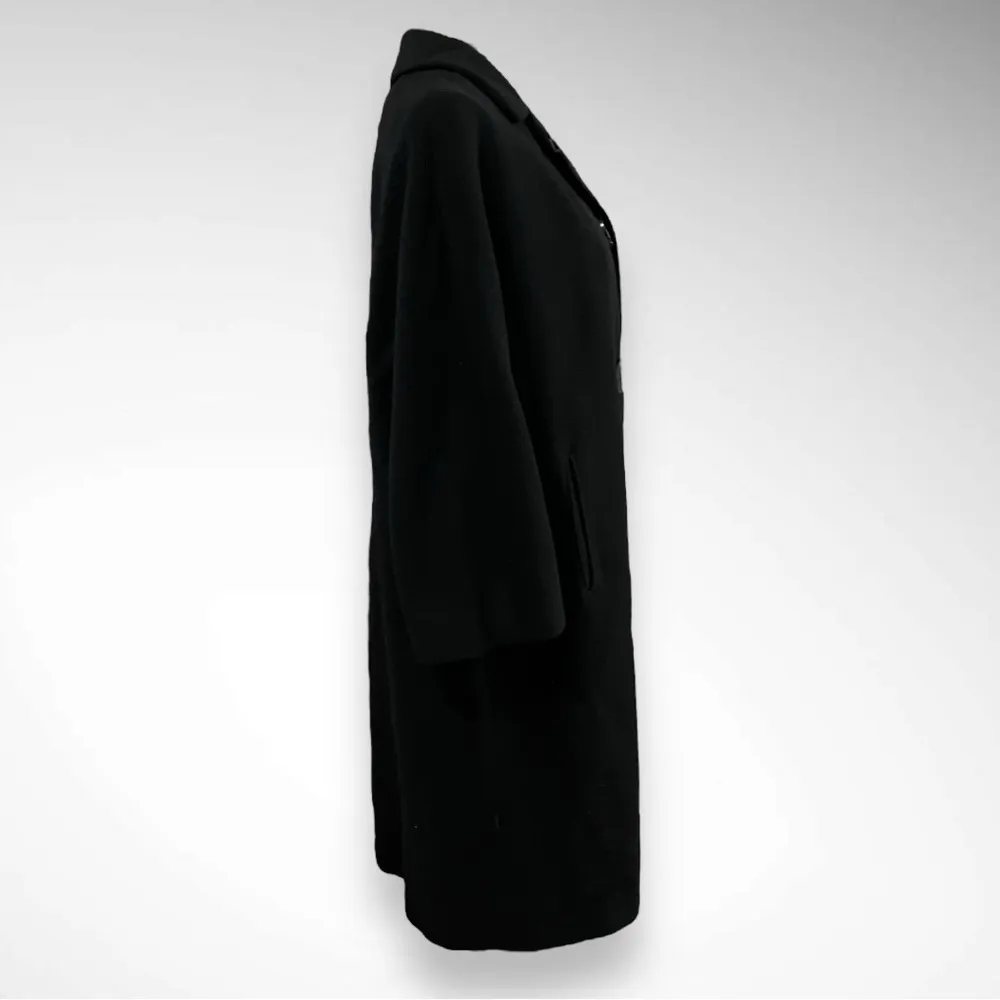 WOLF & DESSAUER Women's Vintage Black 100% Cashmere Coat | EUC Size 1X - Image 5