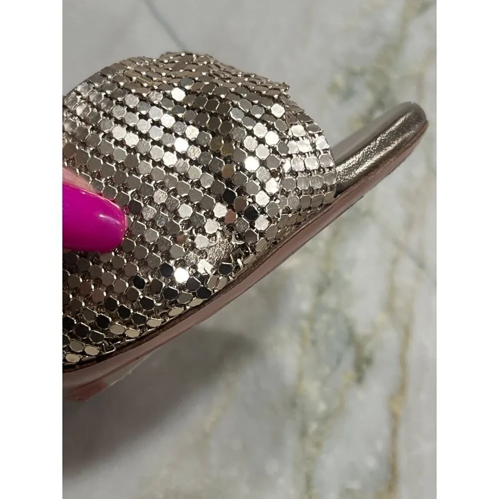 AQUAZZURA Metal Twist 105 Sandal in Satin Gold 36 Womens High Heels Size 5 - Image 9