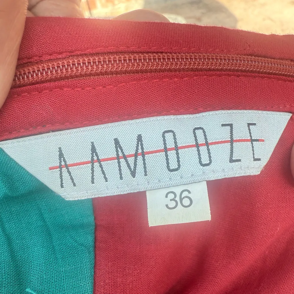 AAMOOZE Vibrant, Colorful Teal and Red Indian Dress for Bridal Party / 0/2 / EUC Blue Size 36 - Image 9