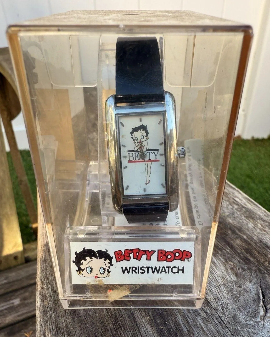 New Vintage Betty Boop Wrist Watch Black Leather‎ Band Bright Ideas Unlimited Red - Image 2