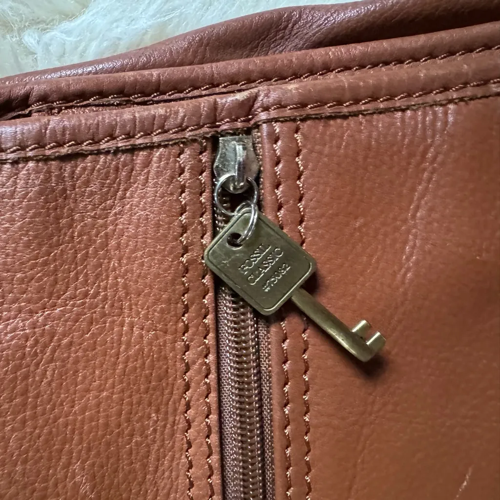 Fossil 1954 vintage messenger bag cognac leather shoulder bag laptop bag - Image 9