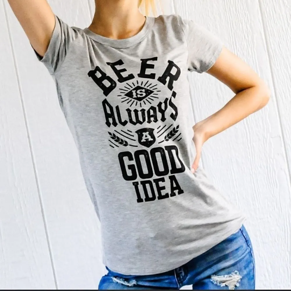 Sweet Claire “Beer is‎ Always a Good Idea” Graphic Tee - Image 6