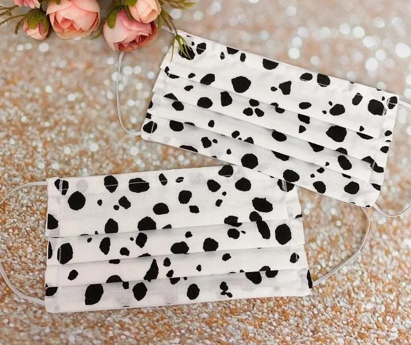 100% Premium Cotton Dalmatian Spot Face Mask And Scrunchie Multiple - Image 3