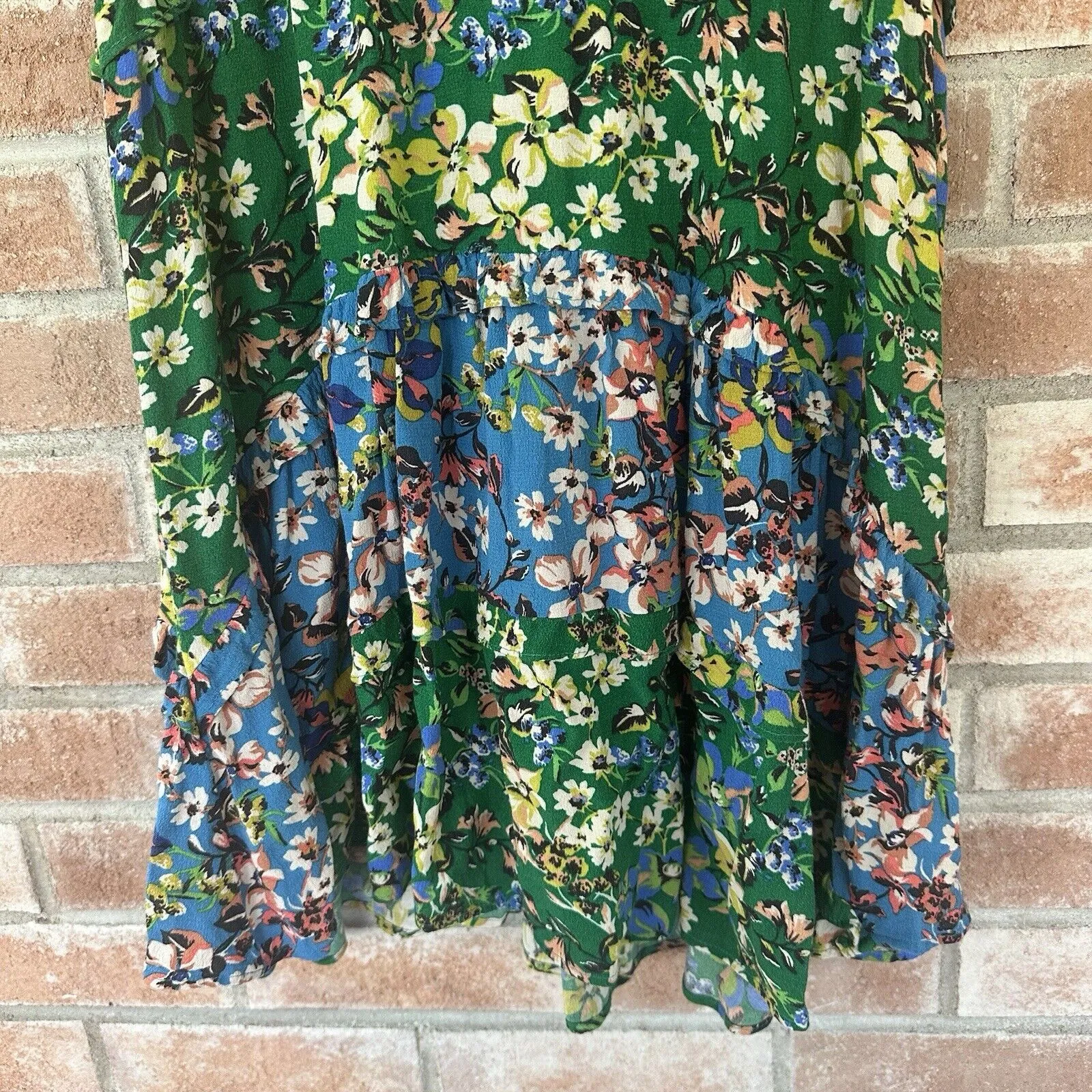 Anthropologie Robin Tiered Floral Flutter Sleeve Dress XS Garden Cottagecore - Image 5
