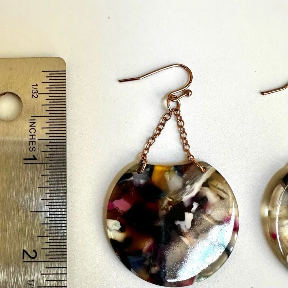 Colorful resin drop earrings - Image 5