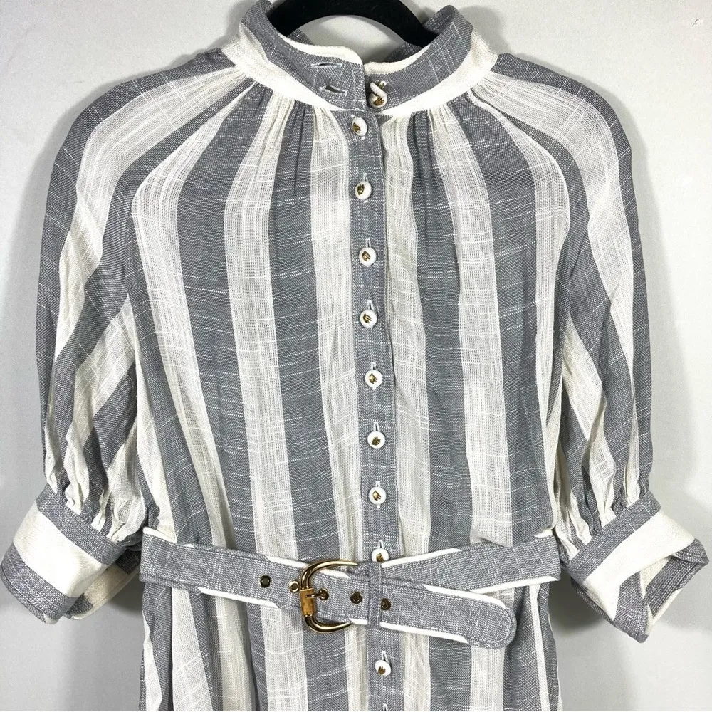 Zimmermann  Matchmaker Swing Stripe Button Up Mini Dress US 6 NWT - Image 11