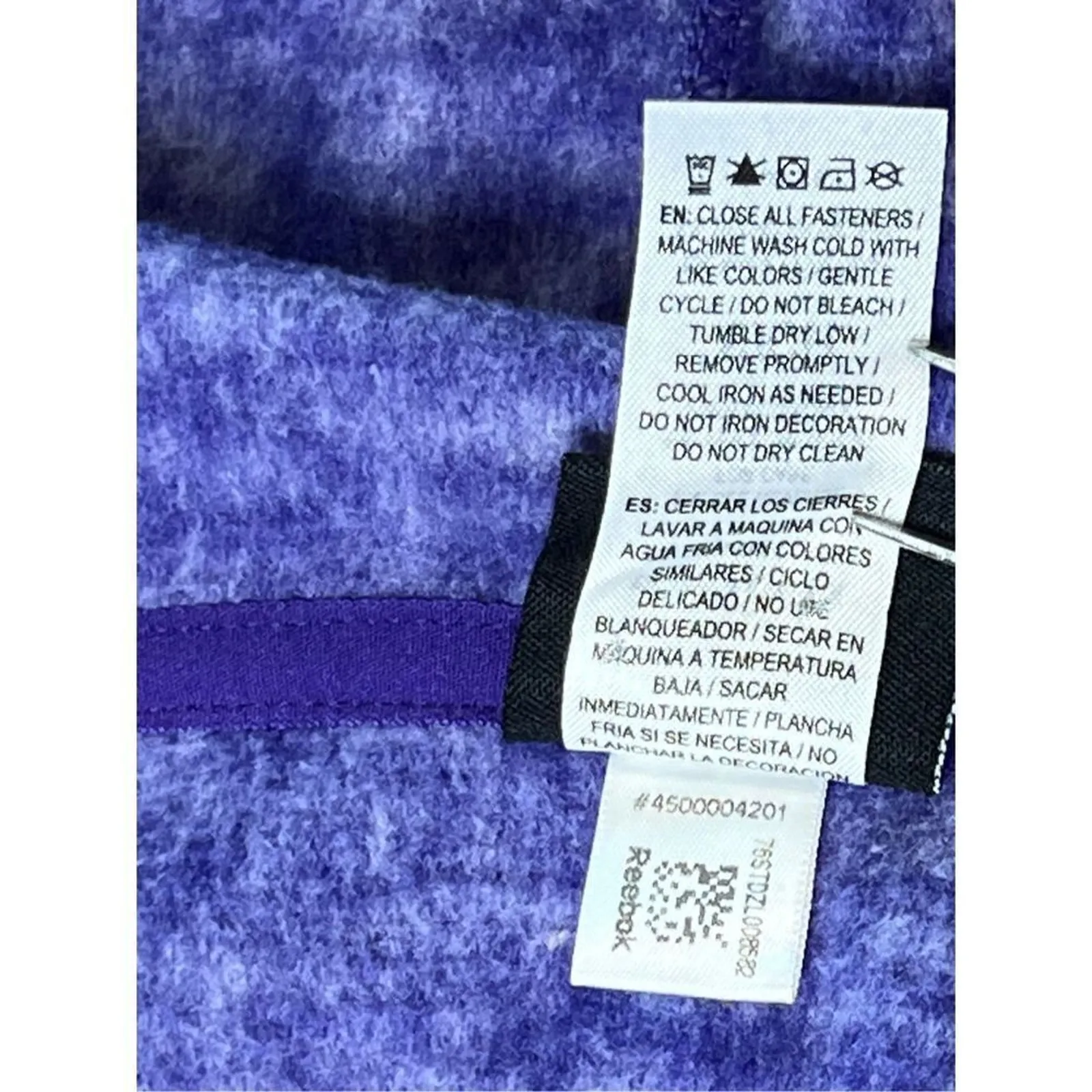 Reebok Spacedye Polar Fleece Crush It Zip Up Jacket SMALL‎ Athleisure Casual NWT - Image 7