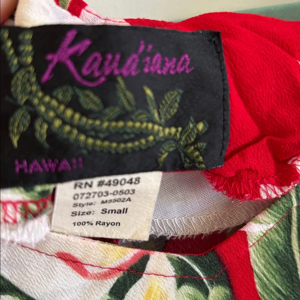 Kaua’iana hawaiian midi dress tropical floral vacation cruise Red - Image 6