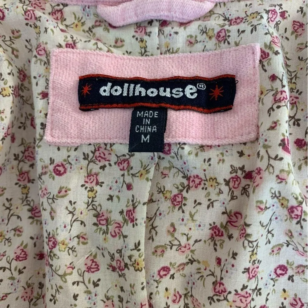DOLLHOUSE women's medium 100% cotton pink blazer - Image 4