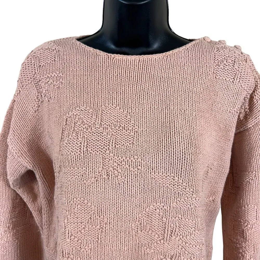 Vintage 80’s / 90’s SKYR Dusty Pink Cropped Knit Sweater Pink Size M - Image 2